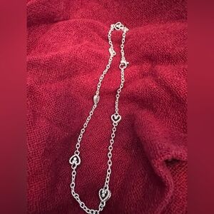 judith ripka sterling Silver Hearts Chain Necklace